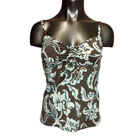 lands End Other - Lands End Women's Black/White Floral Tankini Top 6